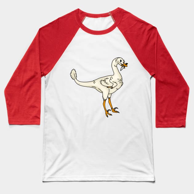 Halszkaraptor With Knife Baseball T-Shirt by saradrawspaleo